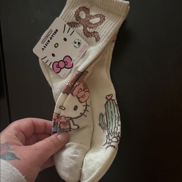 Hello Kitty Cream and Brown Kids Socks - Picture 2 of 2